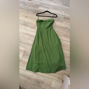 Abercrombie & Fitch Strapless Linen Midi Dress